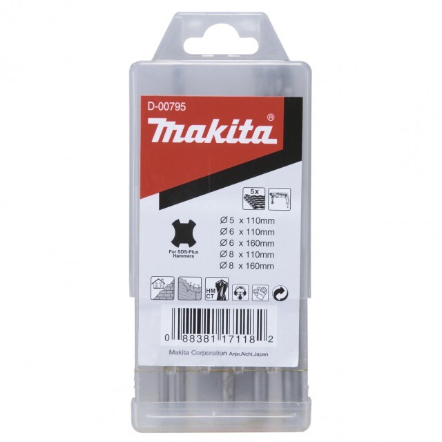 MAKITA D-00795 - Sada vrtákov SDS-PLUS 5-dielna