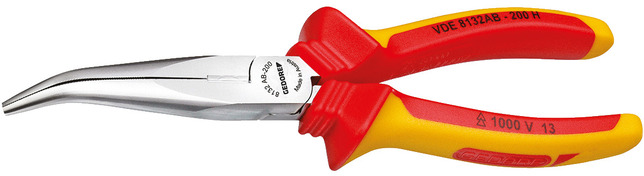 GEDORE VDE 8132 AB-200 H Ploché okrúhle kliešte VDE s izolačným krytom 200 mm