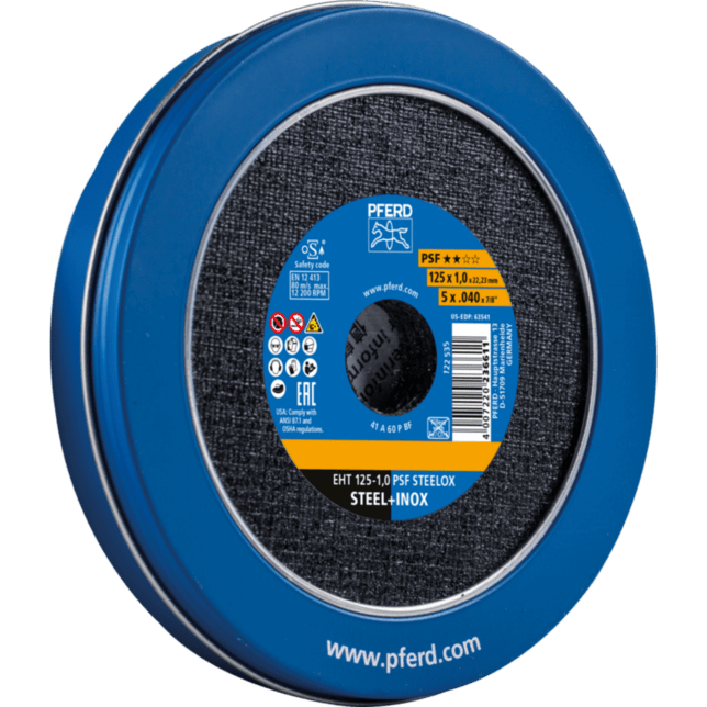 PFERD TOOLS Rezné kotúče EHT 125-1,0 PSF STEELOX (TIN 10)