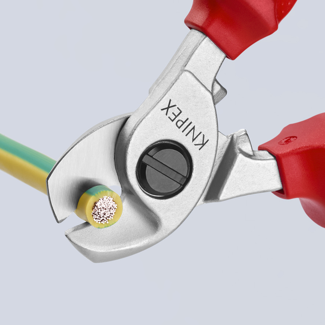 KNIPEX 95 26 165 SB Nožnice na káble s otváracou pružinou izolované s multi-komponentnými rukoväťami