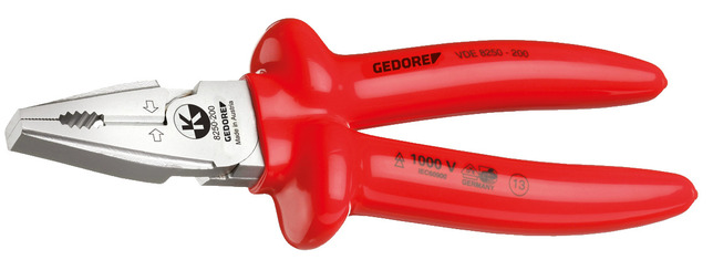 GEDORE VDE 8250-200 Silné univerzálne kliešte VDE s ponornou izoláciou 200 mm