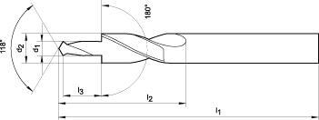 GÜHRING Vrták stupňovitý pre M4 180st. TiN HSS priebežný Guhring
