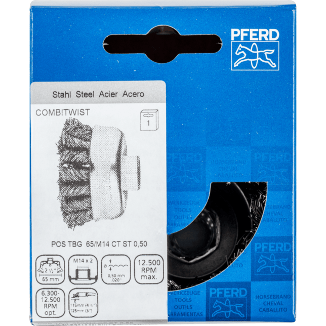 PFERD TOOLS Závitové pohárové kefy POS TBG 65/M14 CT ST 0,50