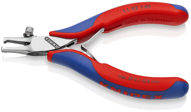 KNIPEX 11 92 140 Odizolovacie kliešte pre elektroniku s multi-komponentnými úchopmi 140 mm