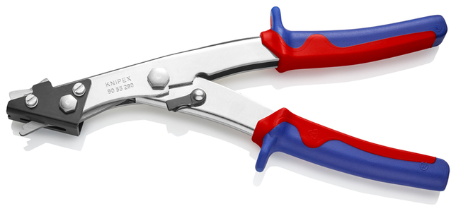 KNIPEX 90 55 280 Vystrihovač plechu s multi-komponentnými úchopmi poniklované 280 mm