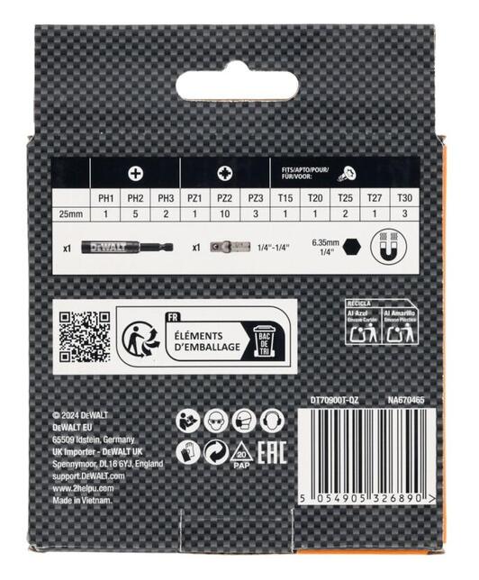 DeWALT MCLAREN 32 részes tartozék készlet FLEXTORQ DT70900T bit tartóval