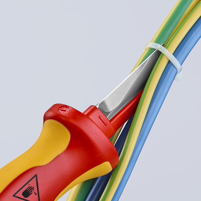 KNIPEX 98 54 SB Nôž na káble izolovaná multi-komponentná rukoväť, VDE testovaná 190 mm