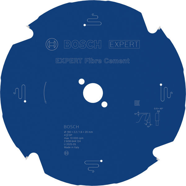 BOSCH Kotúč EXPERT Fibre Cement pre okružné píly, 190 x 2,2/1,6 x 20 mm, T4