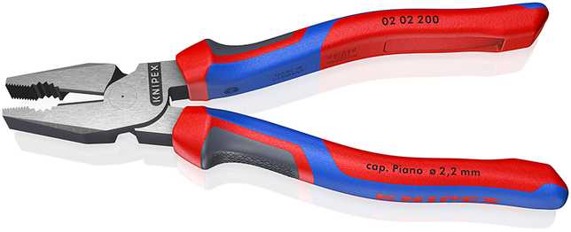 KNIPEX 02 02 200 SB Kombinované kliešte s veľkou pákovou silou čierne atramentované 200 mm