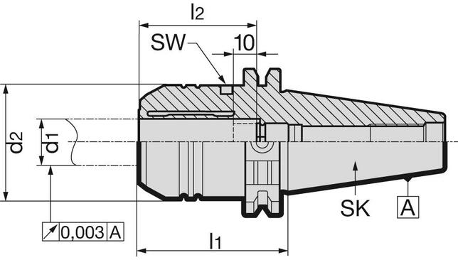 Hydro-Dehnspannfutter DIN69871ADB SK40 20x64,5mm ťažké GÜHRING