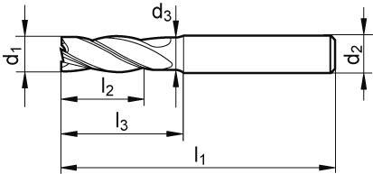 Schaftfräser VHM 12,0mm Z6 ER0,5mm Signum Typ H Werksnorm kurz G-Mold 65 FR GÜHRING