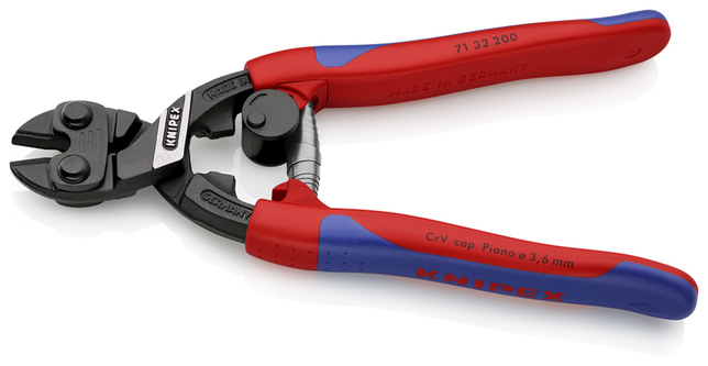 KNIPEX 71 32 200 CoBolt® Kompaktné pákové kliešte so štíhlymi multi-komponentnými úchopmi čierne atr