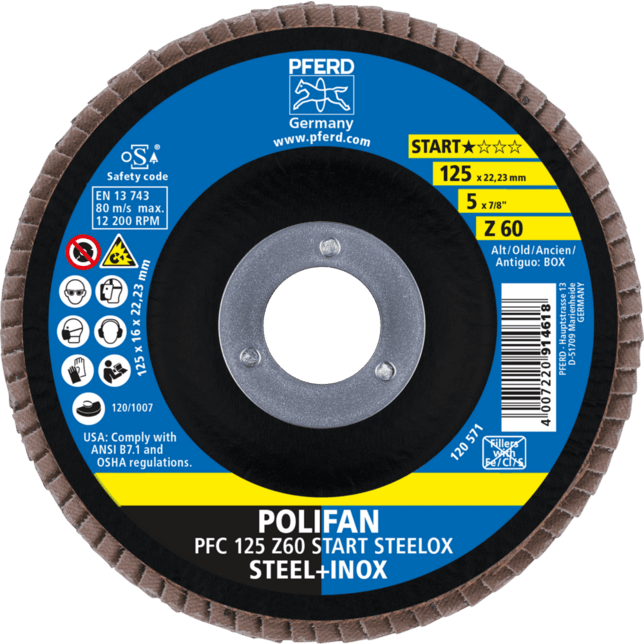 PFERD TOOLS POLIFAN-Disky s plochým okrajom PFC 125 Z 60 Z-START