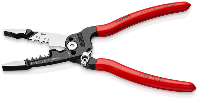 KNIPEX 13 71 8 WireStripper Multifunkčné elektrikárske kliešte Americký štýl poplastované čierne atr