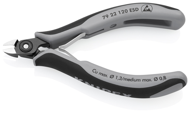 KNIPEX 79 22 120 ESD Presné bočné cvikacie kliešte ESD pre elektroniku s multi-komponentnými úchopmi