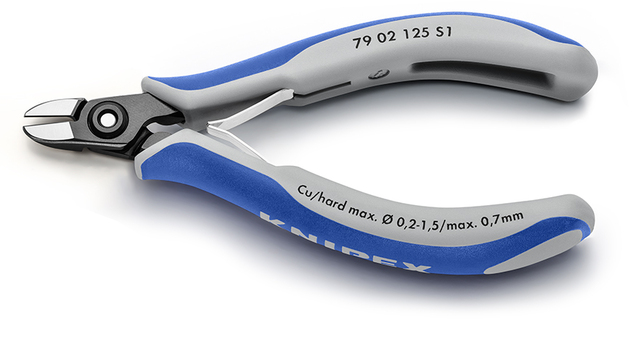 KNIPEX 79 02 125 S1 Presné bočné cvikacie kliešte pre elektroniku napr. pre otvorené plastové konekt