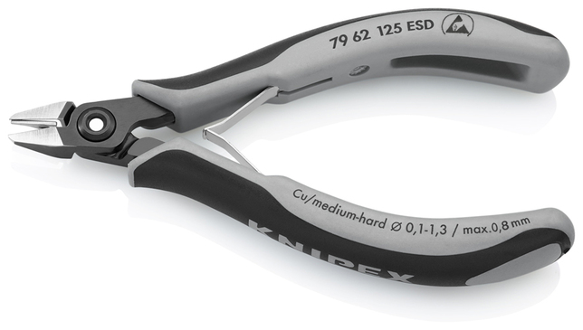 KNIPEX 79 62 125 ESD Presné bočné cvikacie kliešte ESD pre elektroniku s multi-komponentnými úchopmi