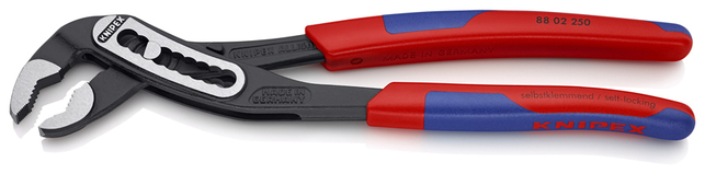 KNIPEX 88 02 250 SB Alligator® Kliešte na vodné čerpadlá so štíhlymi multi-komponentnými úchopmi čie