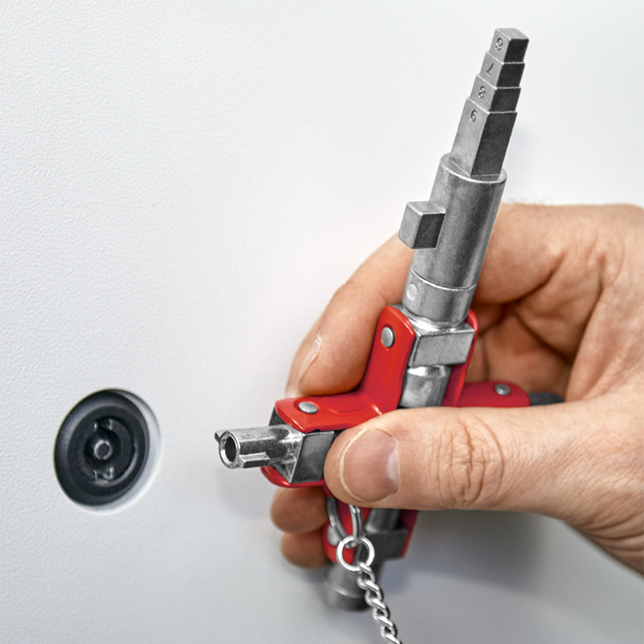 KNIPEX 00 11 06 V01 Univerzálny kľúč „Stavba“ pre všetky štandardné skrinky a vypínacie systémy 96 m