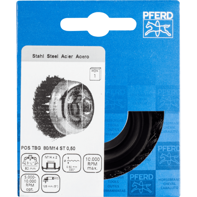 PFERD TOOLS závitové pohárové kefy POS TBG 80/M14 ST 0,50