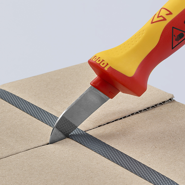 KNIPEX 98 52 SB Nôž na káble izolovaná multi-komponentná rukoväť, VDE testovaná 190 mm