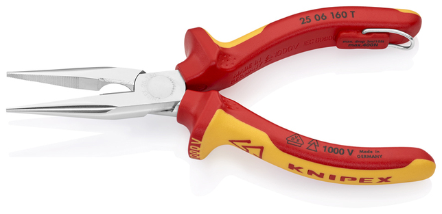 KNIPEX 25 06 160 T BK Polguľaté bočné cvikacie kliešte (Kliešte pre rádiotechnikov) izolované s mult