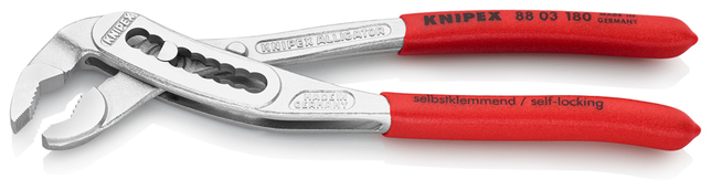 KNIPEX 88 03 180 Alligator® Kliešte na vodné čerpadlá s protišmykovým plastovým povrchom pochrómovan