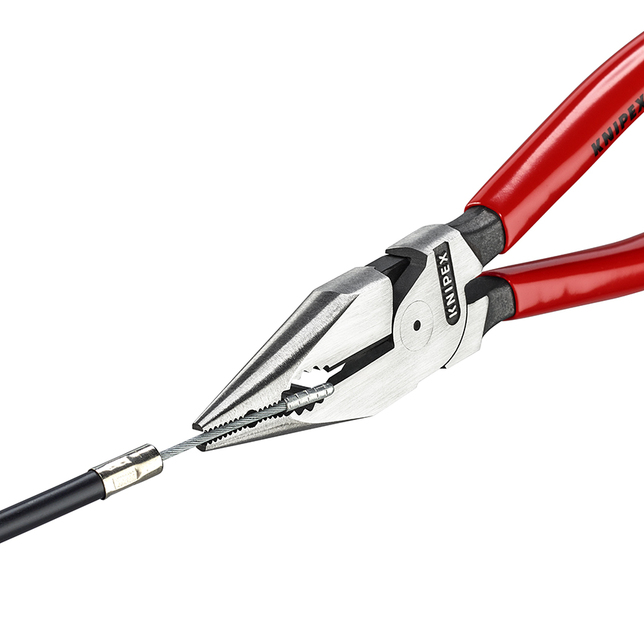 KNIPEX 08 21 185 Kombinované kliešte s ihlovým nosom poplastované čierne atramentované 185 mm