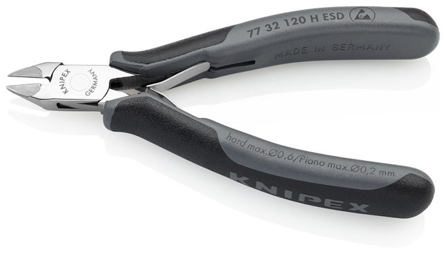 KNIPEX 77 32 120 H ESD bočné cvikacie kliešte ESD pre elektroniku s karbidovými reznými hranami s mu