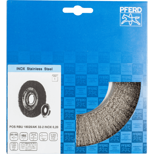 PFERD TOOLS Kolesové kefy POS RBU 18025/AK32-2 INOX 0,20