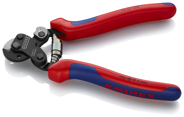 KNIPEX 95 62 160 SB Nožnice na oceľové lanká tiež pre vysoko pevné drôtené lano s multi-komponentným