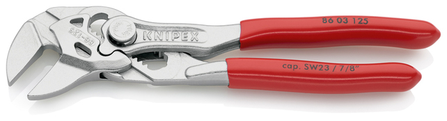 KNIPEX 86 03 125 SB Mini kliešťové kľúče Kliešte a kľúč v jednom náradí poplastované pochrómované 12