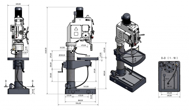 OPTIMUM Stĺpová prevodová vŕtačka OPTIdrill B 50 GSM