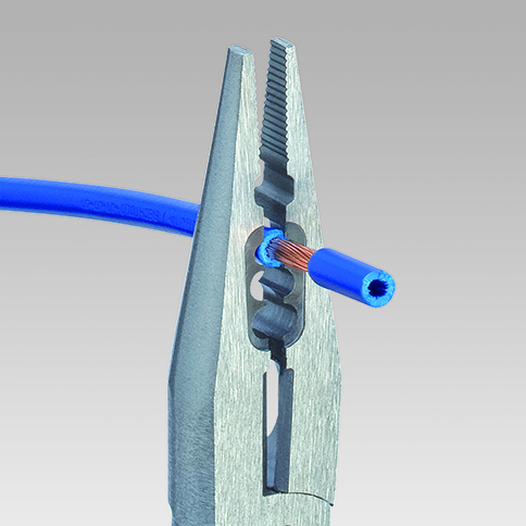 KNIPEX 13 05 160 T BK Elektrikárske kliešte s multi-komponentnými úchopmi, s integrovaným závesným o