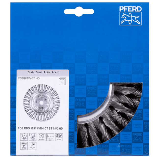 PFERD TOOLS Kolesové kefy POS RBG 17813/M14 CT ST 0,50 HD