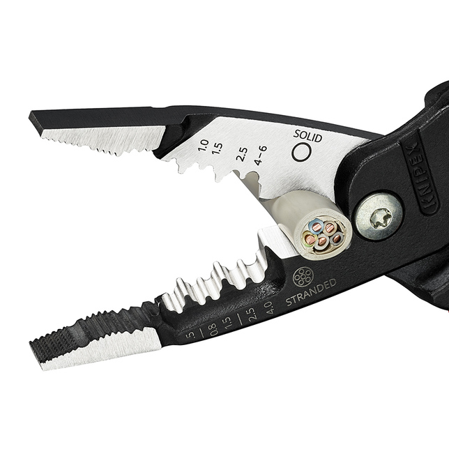 KNIPEX 13 71 200 ME WireStripper poplastované čierne atramentované 200 mm