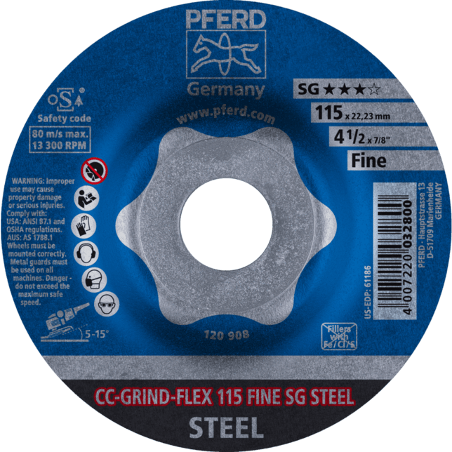 PFERD TOOLS CC-GRIND (vrátane SOLID, FLEX, STRONG) CC-GRIND FLEX 115 SG OCEĽ FINE