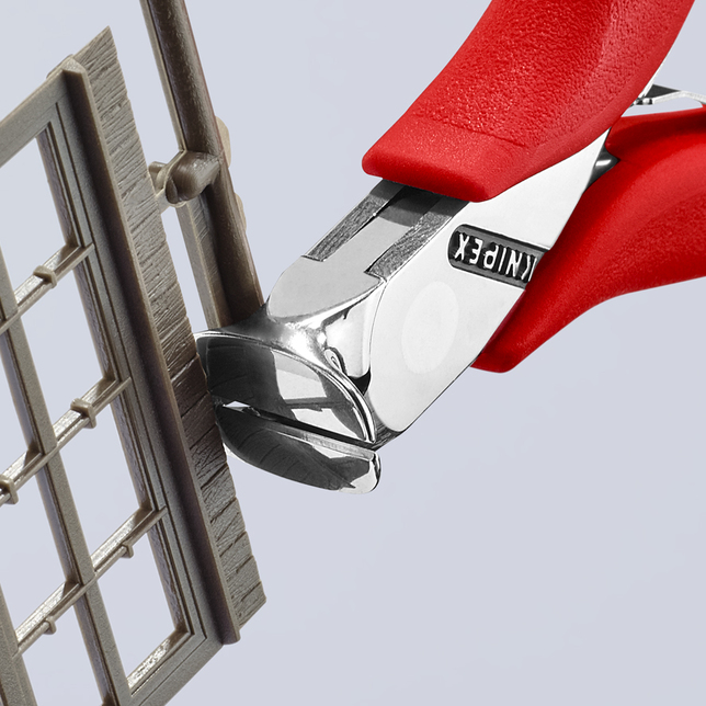 KNIPEX 64 11 115 Čelné cvikacie kliešte pre elektroniku s protišmykovými plastovými úchopmi 115 mm