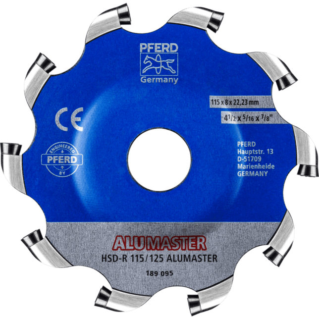 PFERD TOOLS Frézovacie nástroje s rezacími vložkami HSD-R 115/125 ALUMASTER HICOAT