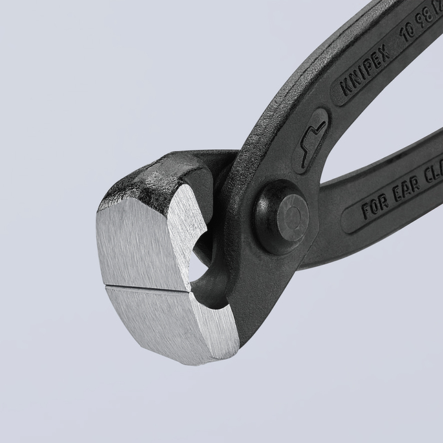 KNIPEX 10 98 I220 SB Kliešte na spony s okami poplastované čierne atramentované 220 mm