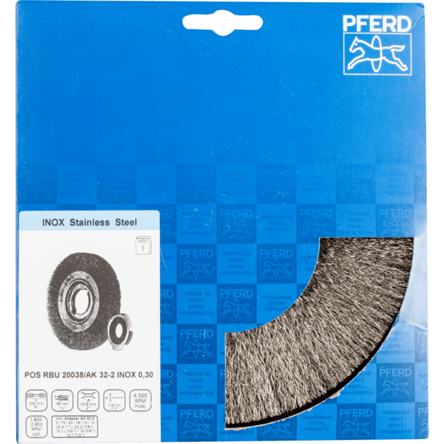 PFERD TOOLS Kolesové kefy POS RBU 20038/AK32-2 INOX 0,30
