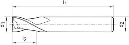 FORMAT Fréza 14mm Z2 VHM TiAlN krátka DIN6527-HA Format