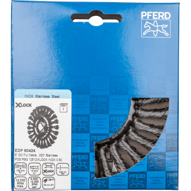 PFERD TOOLS Kolesové kefy POS RBG 12512/X-LOCK INOX 0,50