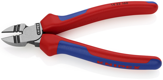 KNIPEX 14 22 160 SB Bočné cvikacie odizolovacie kliešte čierne atramentované 160 mm