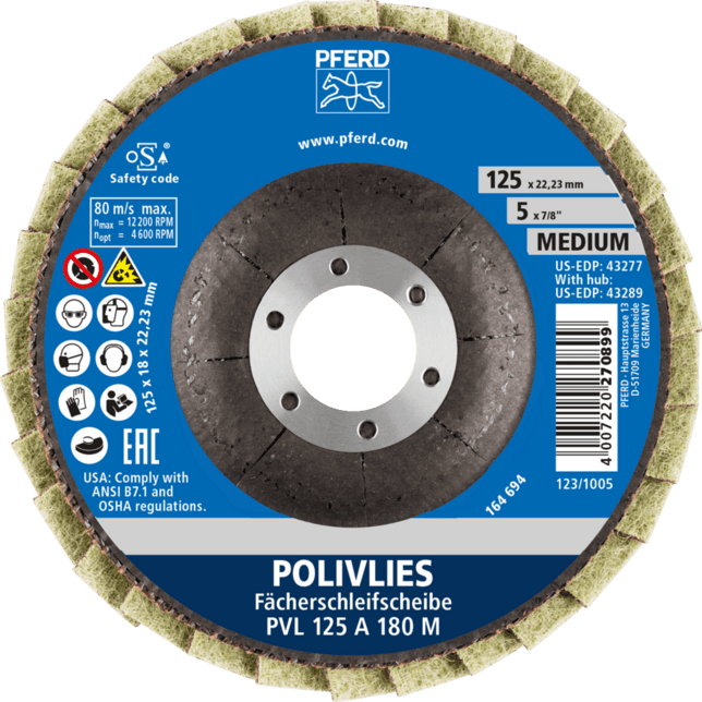 PFERD TOOLS Fleece vrstvené (netkané) náradie PVL 125 A 180 M
