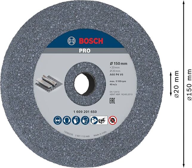 BOSCH Brúsny kotúč PRO Metal, 150 x 20 x 20 mm, G60 - 1609201650