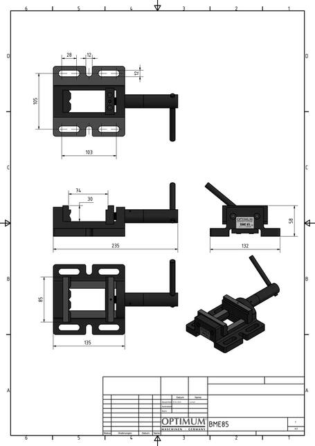 OPTIMUM Strojový svěrák BME 85