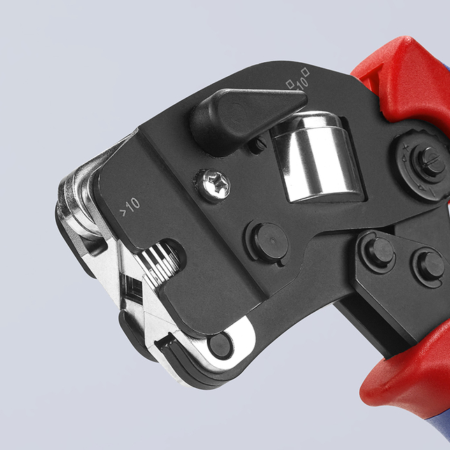 KNIPEX 97 53 09 SB Automatické lisovacie kliešte pre dutinky s predným vkladaním s multi-komponentný