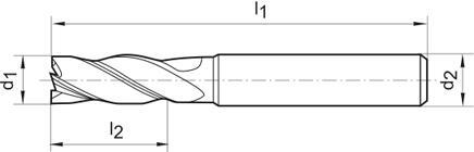 FORMAT Fréza 12mm Z4 VHM krátka DIN6527-HB Format