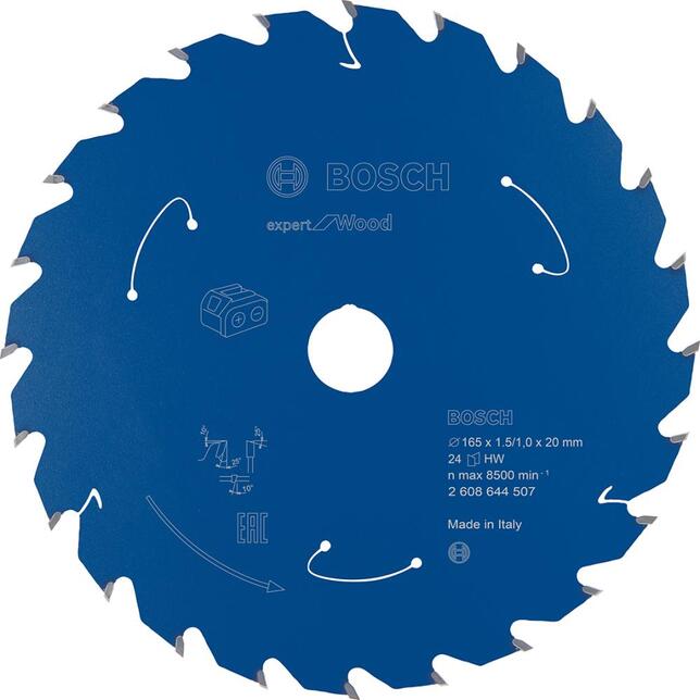 BOSCH Pilový kotouc pro akumulátorové pily Expert for Wood 165x1,5/1x20 T36 - 2608644508